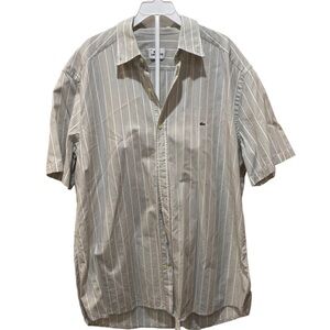 LACOSTE Mens size 42 (L) slim Fit striped short Sleeve Button Down Shirt